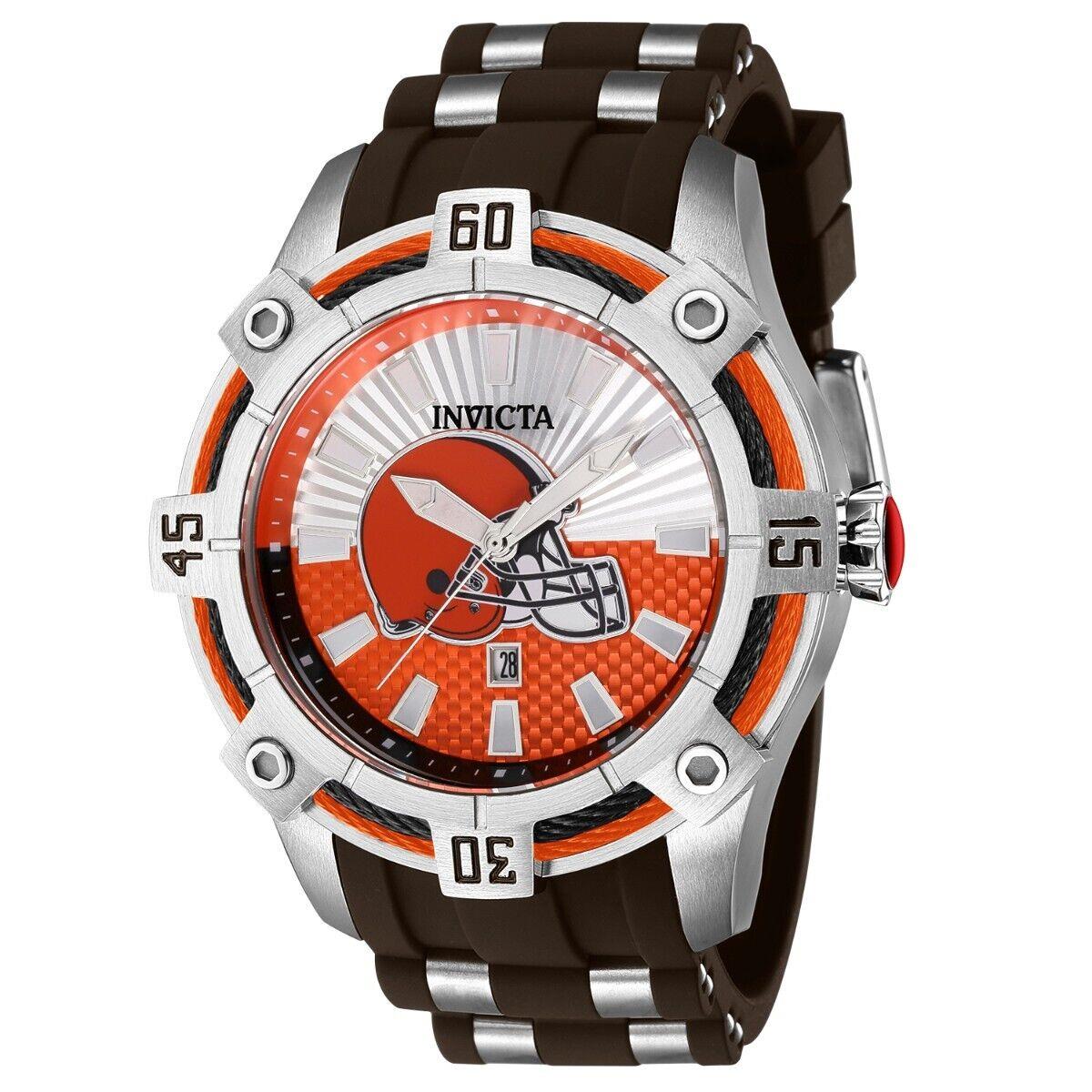 Invicta Nfl Cleveland Browns Men`s Watch - 52mm Steel Light Brown ZG-42075