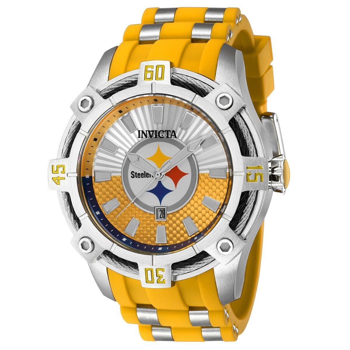 Invicta Nfl Pittsburgh Steelers Men`s Watch - 52mm Steel Yellow ZG-42073