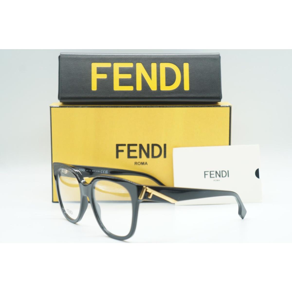 Fendi FE50064I 001 Shiny Black Eyeglasses Frames 54-18