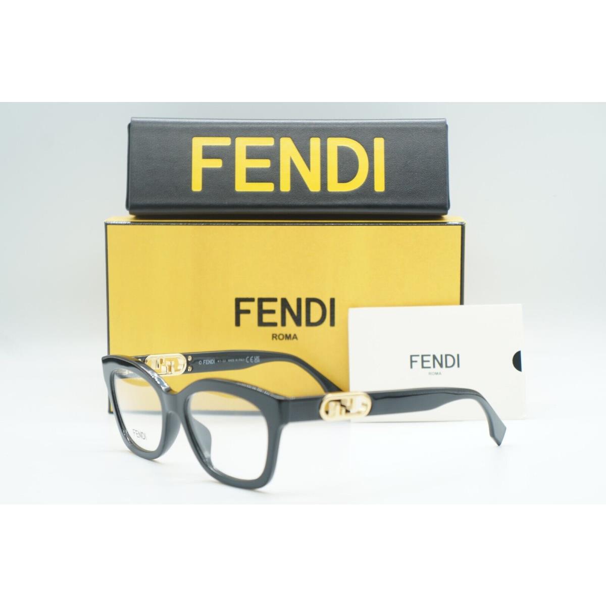 Fendi FE50039I 001 Shiny Black Eyeglasses Frames 52-17