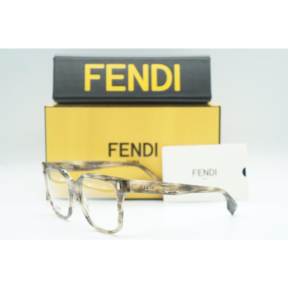 Fendi FE50054I 063 Black Horn Eyeglasses Frames 52-19