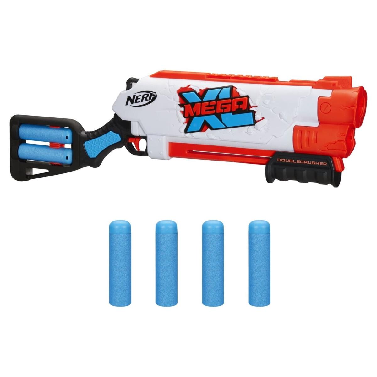 Nerf Mega XL Double Crusher Dart Blaster with 4 Mega XL Whistler Darts