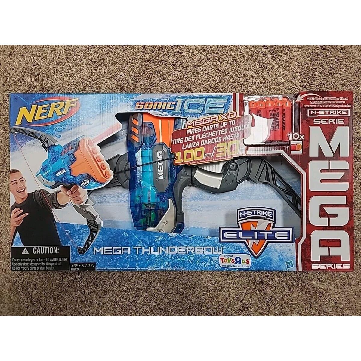 Nerf N-strike Elite Series Mega Thunderbow Sonic Ice Whistler Darts Rare