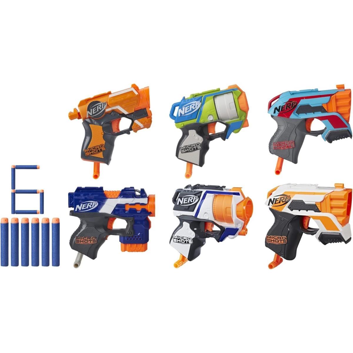 Nerf Microshots 6-Blaster Bundle - 6 Mini Dart-firing Elite Blasters