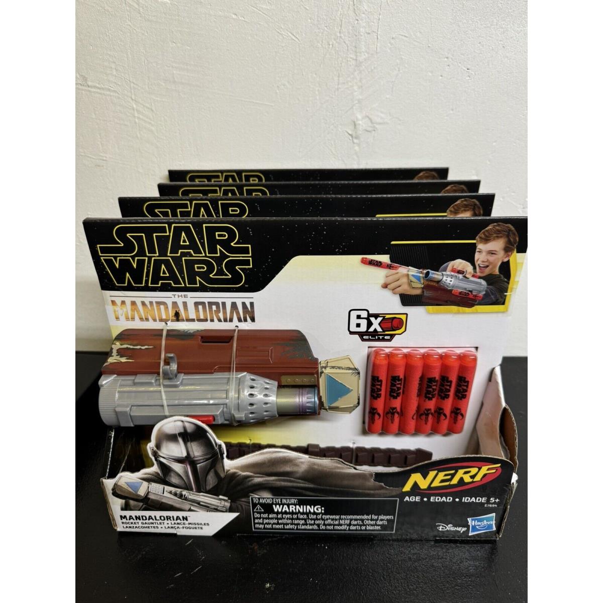 Star Wars Mandalorian Rocket Gauntlet Nerf Dart Launcher 6 Elite Darts 4 Pack