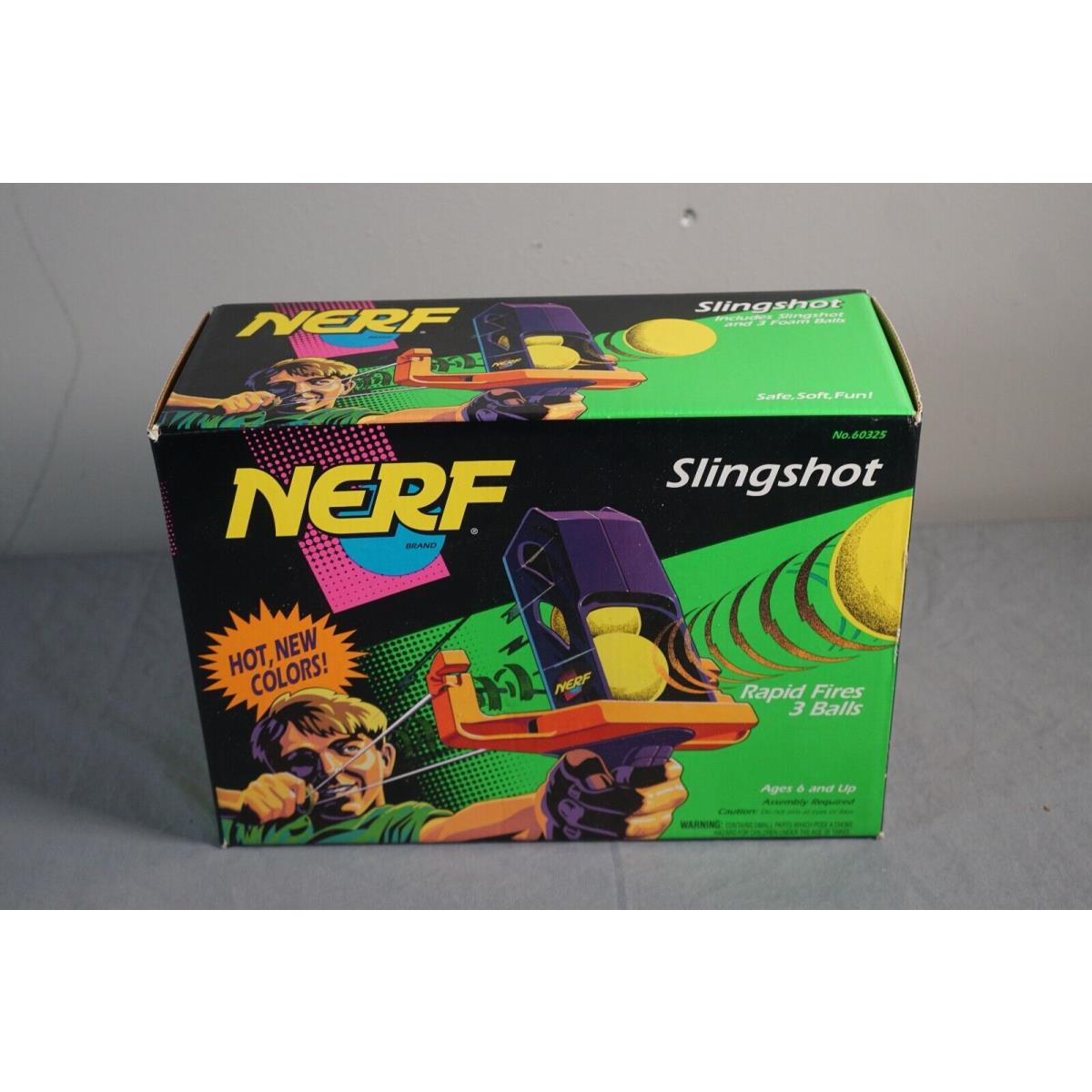 Vtg 1994 Nerf Slingshot By Kenner Rapid Fire Balls Box