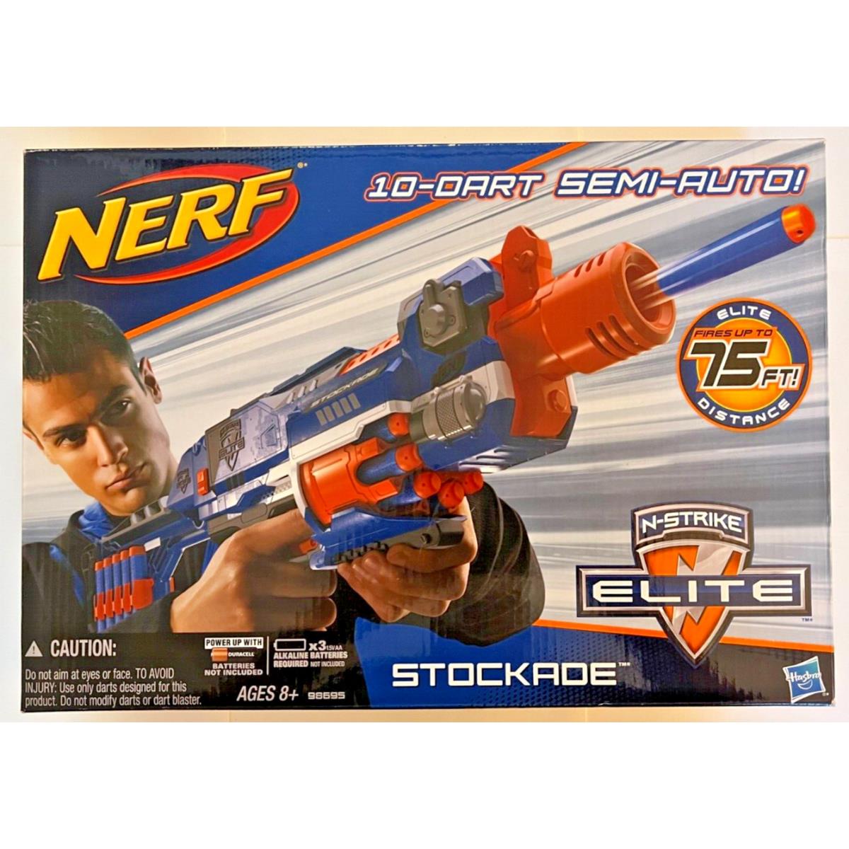 2012 Hasbro Nerf 10-Dart Semi-auto N-strike Elite Stockade Blaster Toy Dart Gun