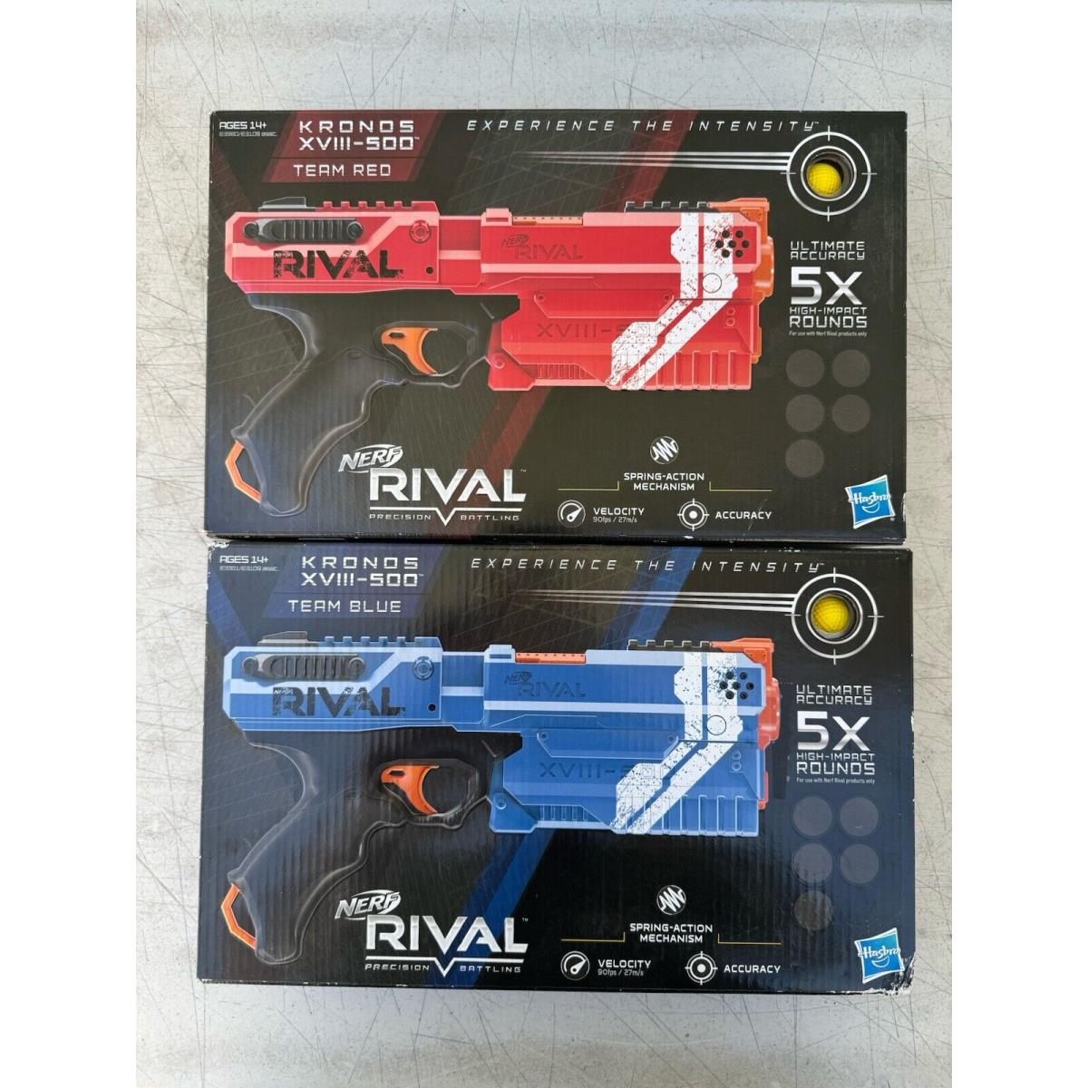 2 Pack Nerf Rival Kronos XVIII-500 Blue Red Blaster Ages 14+ Toy Gun