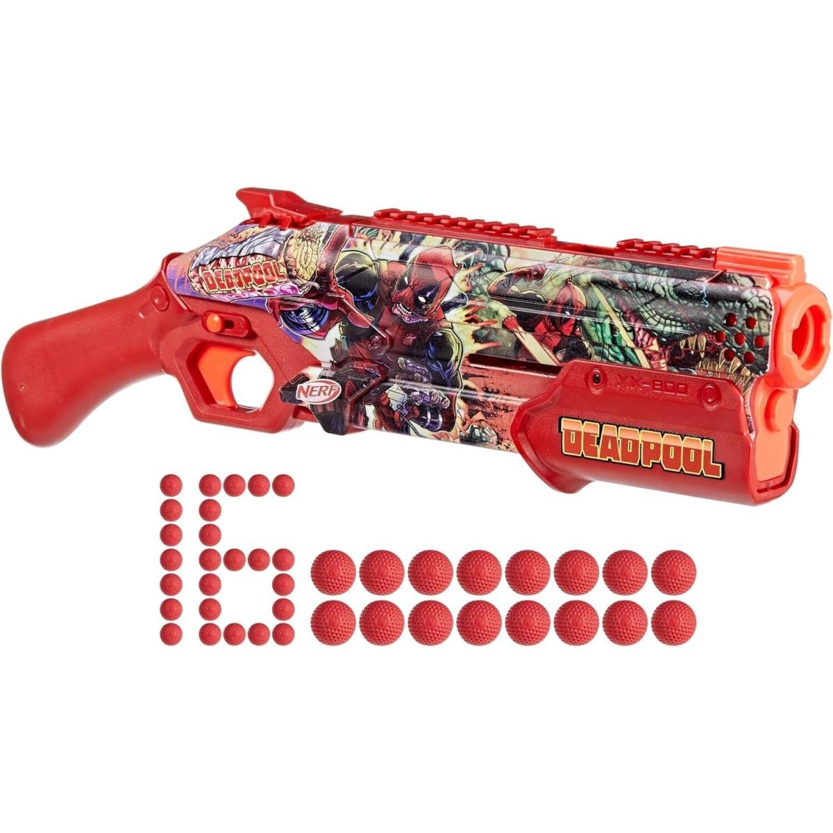 Nerf Marvel Deadpool Blaster 16 Nerf Rival Accu-rounds Pump Action Breech Load