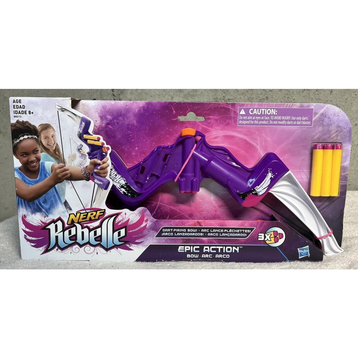 Nerf Rebelle Epic Action Dart-firing Bow Purple Pink 2016 Girls Toy