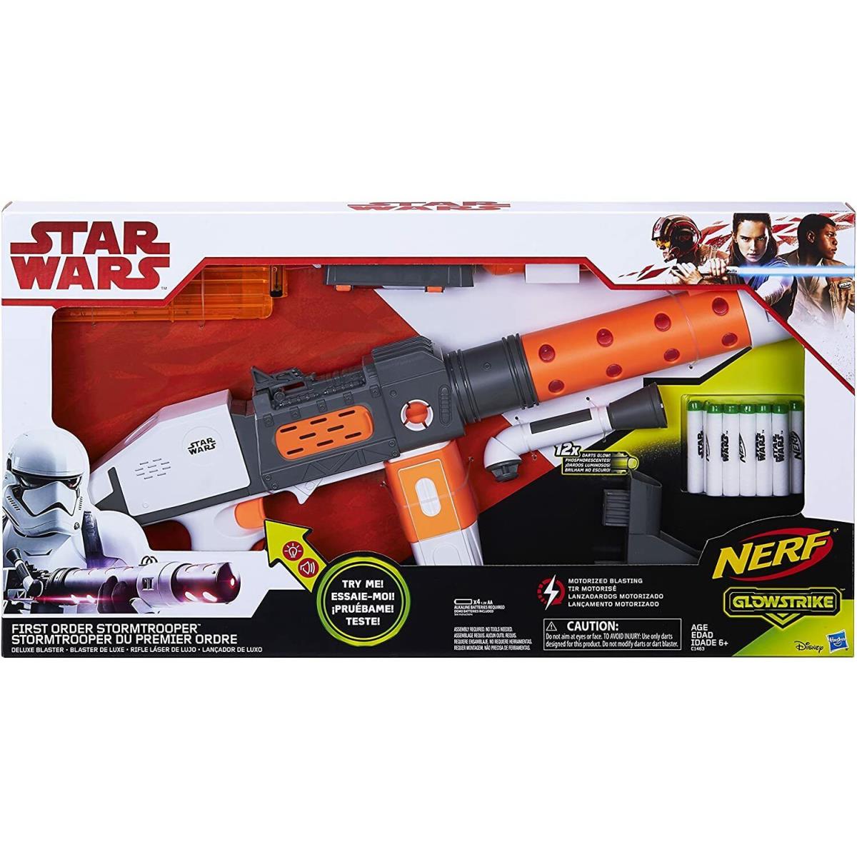 Nerf Glowstrike Star Wars First Order Stormtrooper Deluxe Blaster White Gray