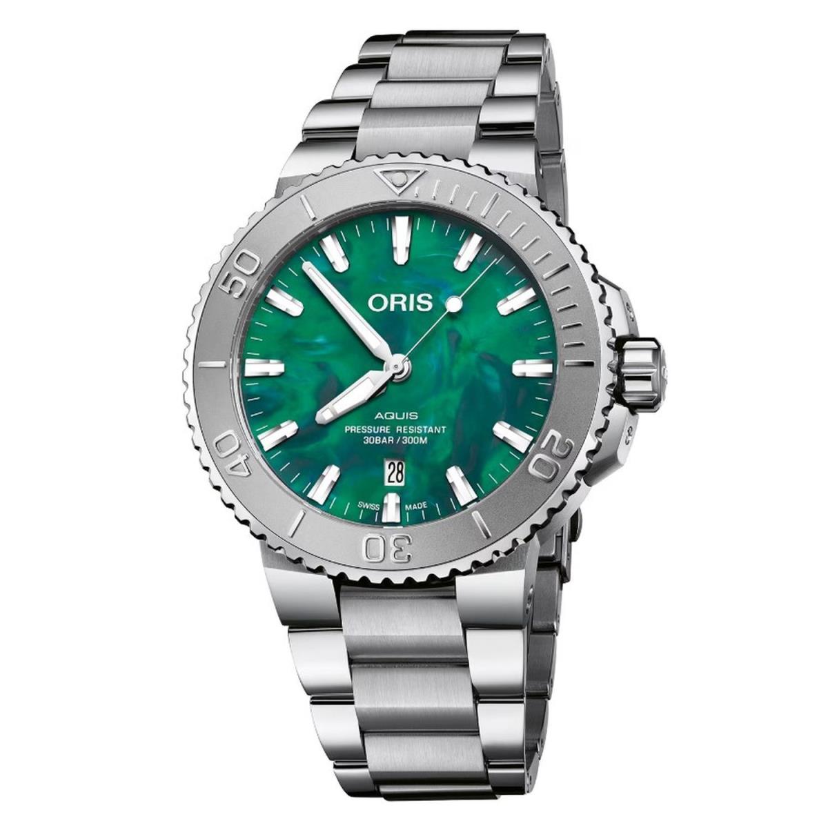 Oris 01 733 7730 4137-07 8 24 05PEB Men`s X Bracenet Green Dial Automatic