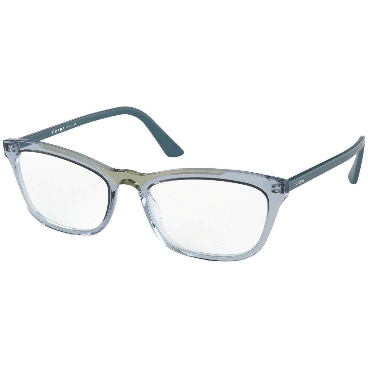 Prada VPR-10VV 325-1O1 Crystal Blue Eyeglasses with Blue Temples 54/18/145