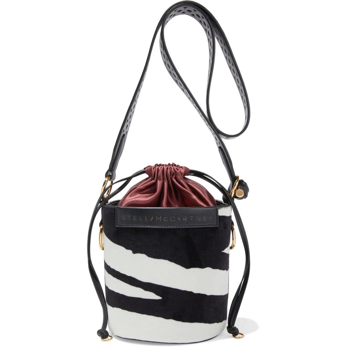 Stella Mccartney Bucket Crossbody Bag Zebra Velvet