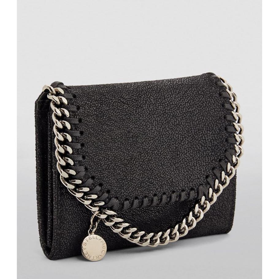 Stella Mccartney Wallet Falabella Small Black Vegan Suede Retail