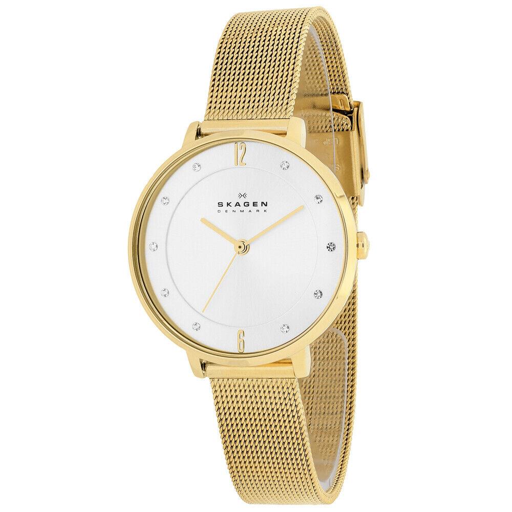 Skagen Women`s Anita Silver Dial Watch - SKW2150 - Dial: Silver, Band: Gold tone