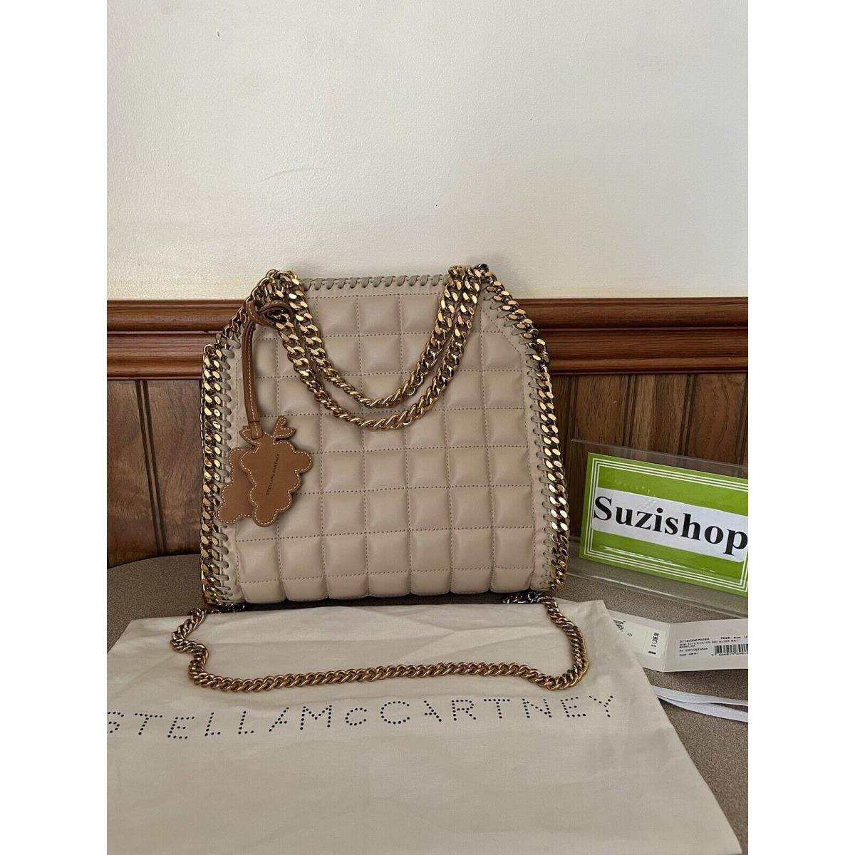 Stella Mccartney Mini Falabella Quilted Tote Bag Color : Semolina