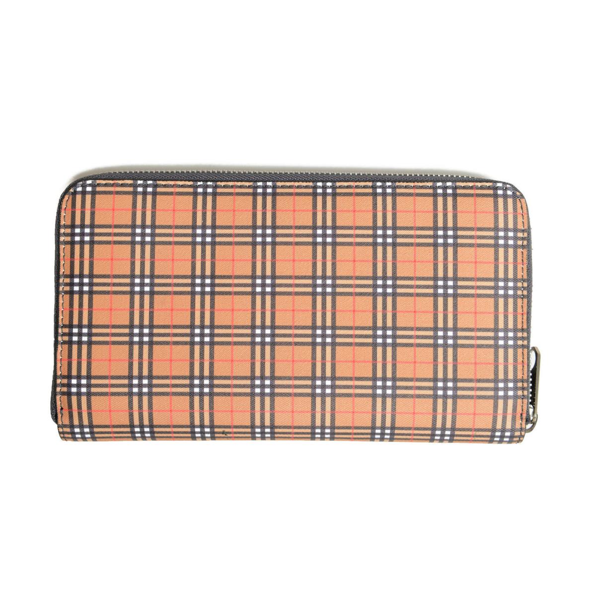 Burberry Women`s Renfrew Multi-color Checkered Leather Zip Around Wallet
