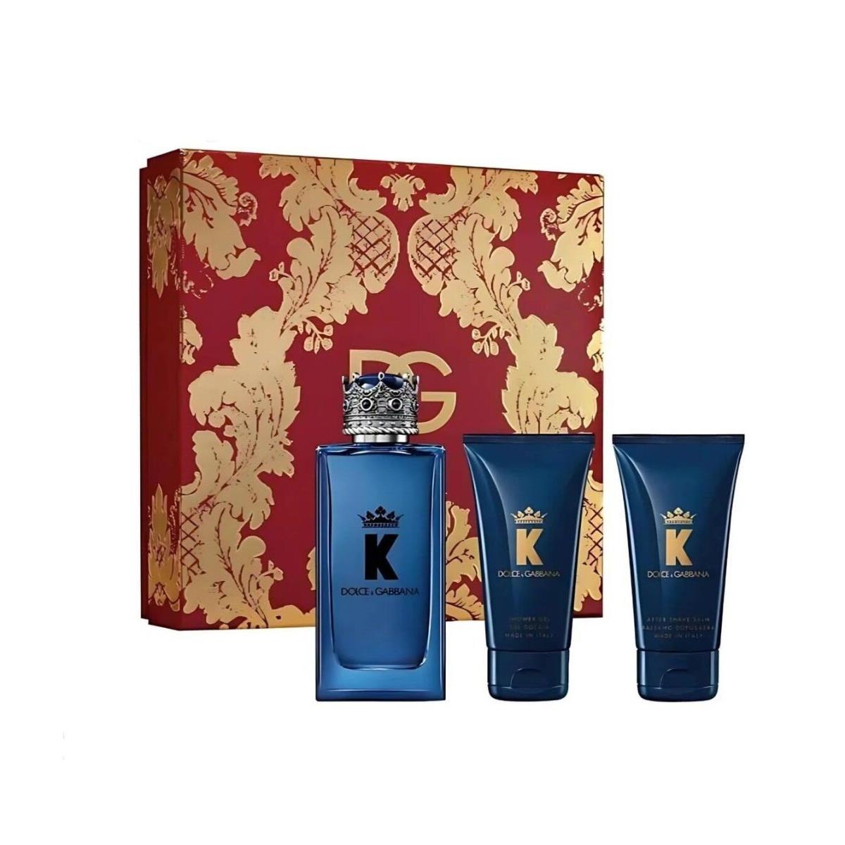 K by Dolce Gabbana 3.3 oz Edp Mens Cologne+ 1.7 After Shave+ 1.7 Gel Set