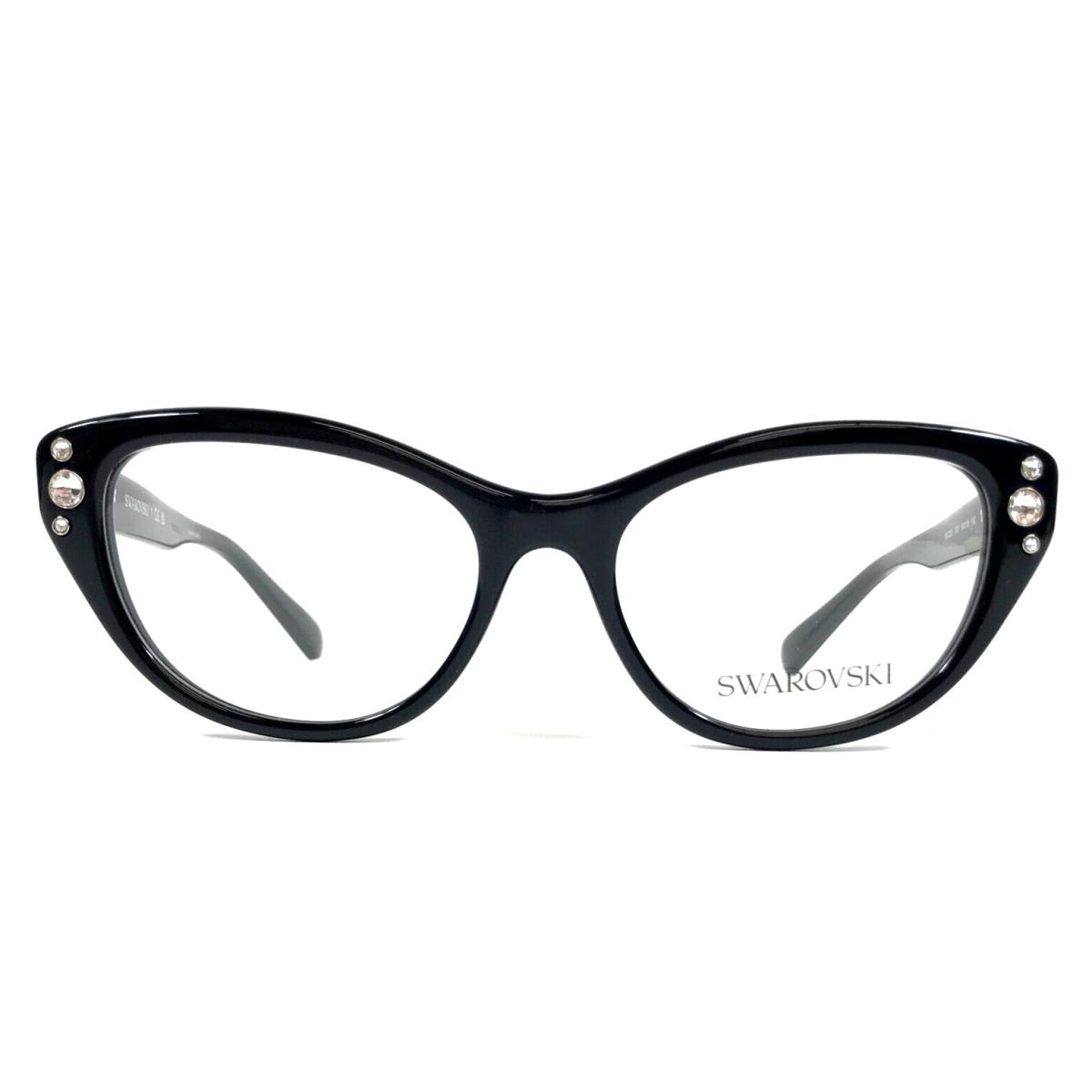 Swarovski Eyeglasses Frames SK2023 1001 Black Cat Eye Crystals 54-18-140