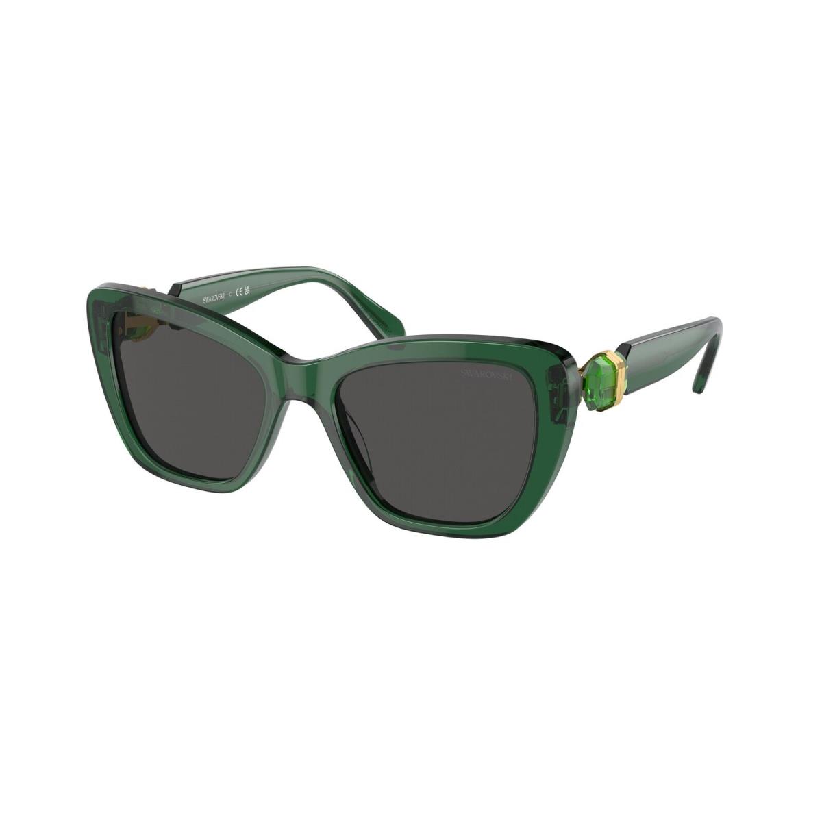 Swarovski SK6018 104587 Transparent Dk Green Dark Grey 52 mm Women`s Sunglasses