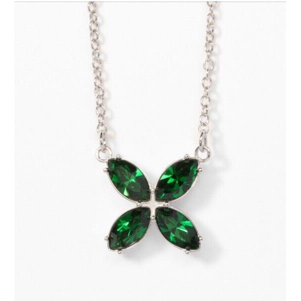 Swarovski Touchstone Crystal Necklace Green Rhodium 16-18 Condition