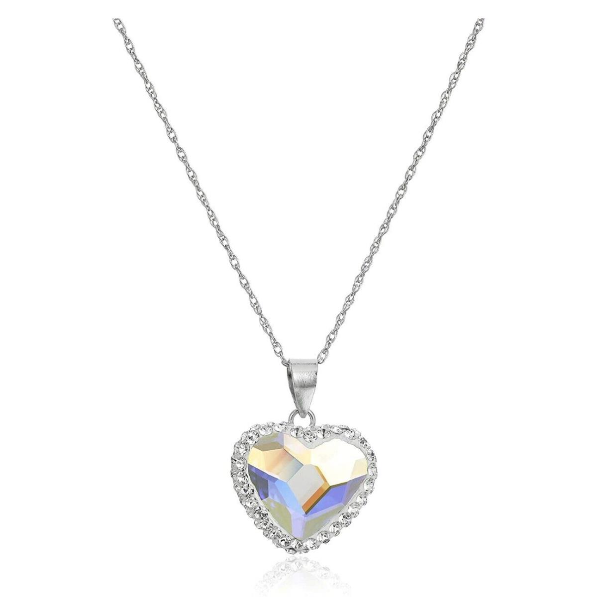 Swarovski Silver Tone Heart Necklace Sw44