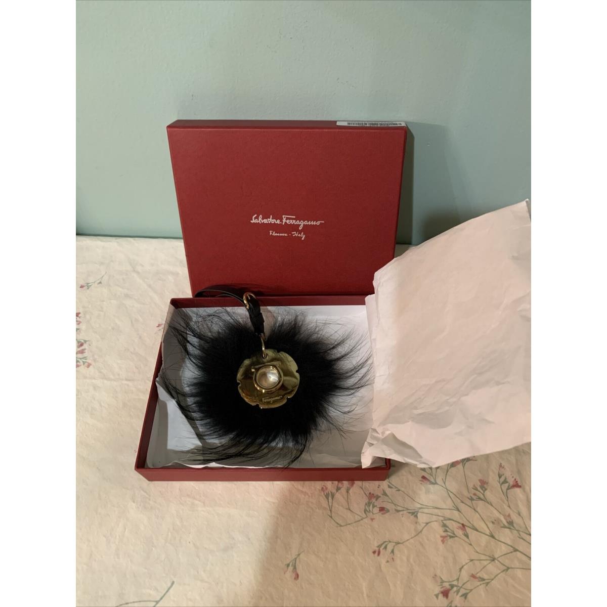 Salvatore Ferragamo Gancini Fox Fur Bag Charm