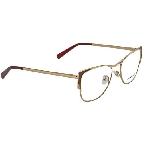 Salvatore Ferragamo SF2163-745-53 Eyeglasses Glasses 745 Shiny Gold Brown 53 mm