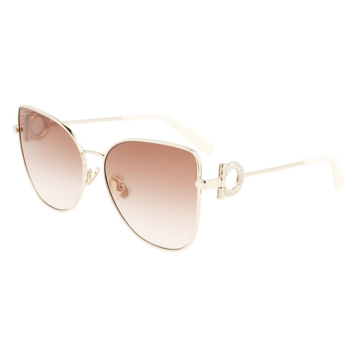 Salvatore Ferragamo SF296SR 719 Gold 60mm Sunglasses DA