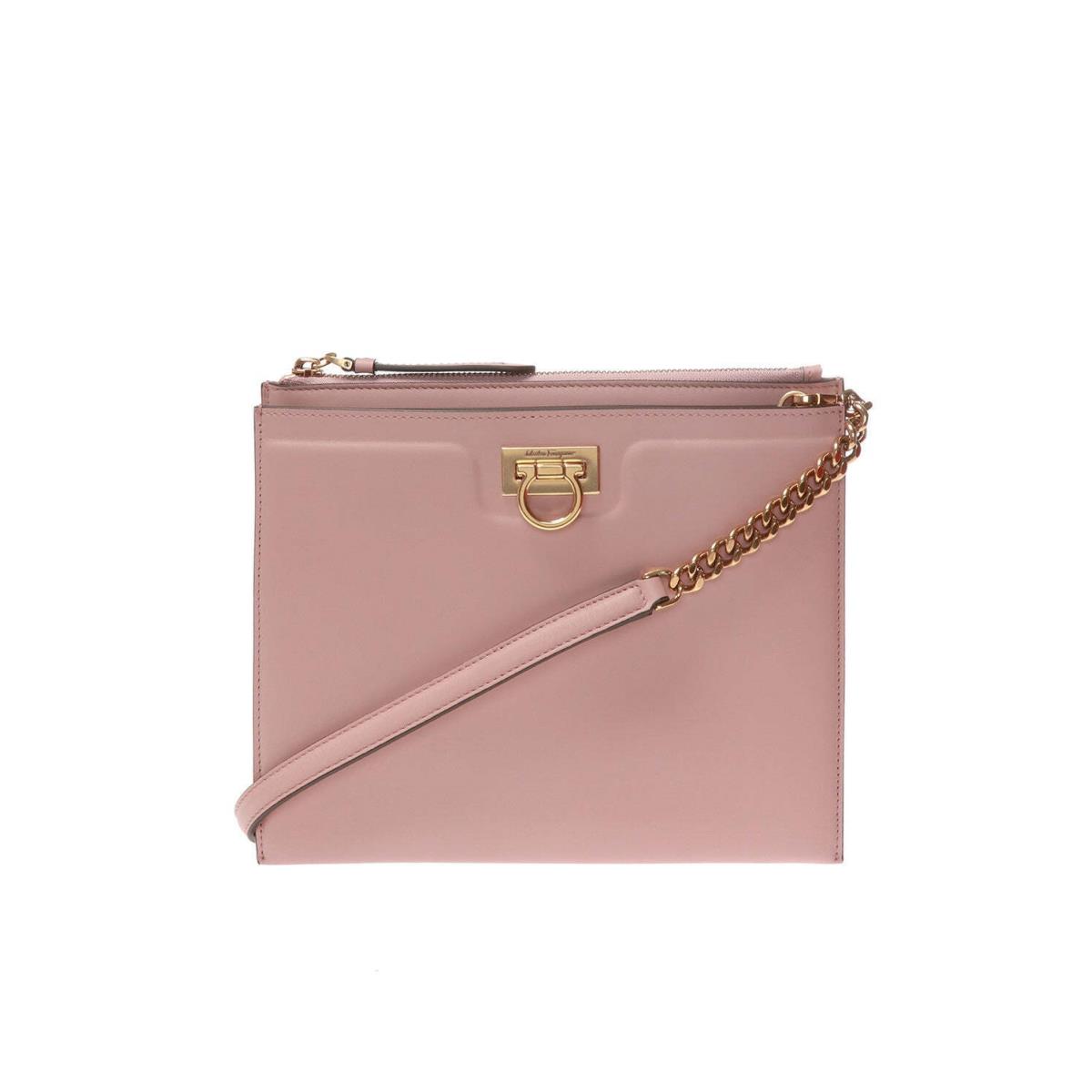 Salvatore Ferragamo Trifolio Women`s 724607 Rose Shoulder Bag