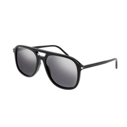 Saint Laurent SL 476-002 Black/silver Soft Square Men`s Sunglasses