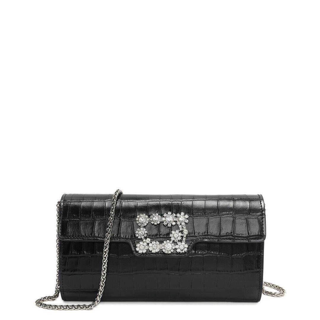 Tiffany Fred Paris Snake-embossed Leather Clutch Women`s Black