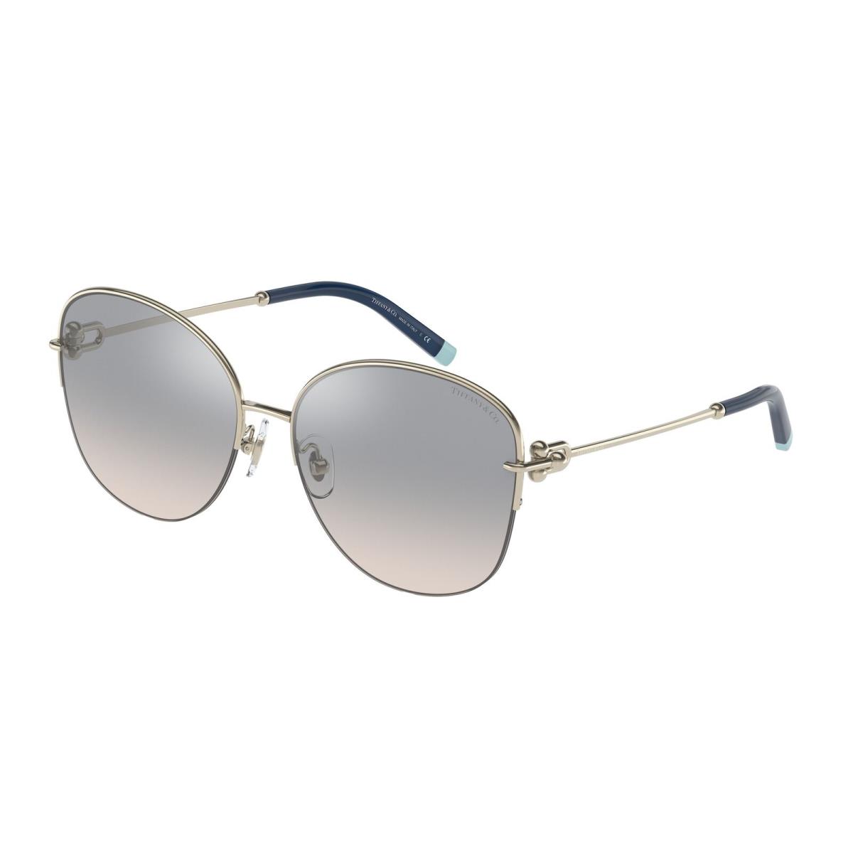 Tiffany Co. TF3082 61691U Pale Gold Grad Blue Mir Silver 58 Women`s Sunglasses