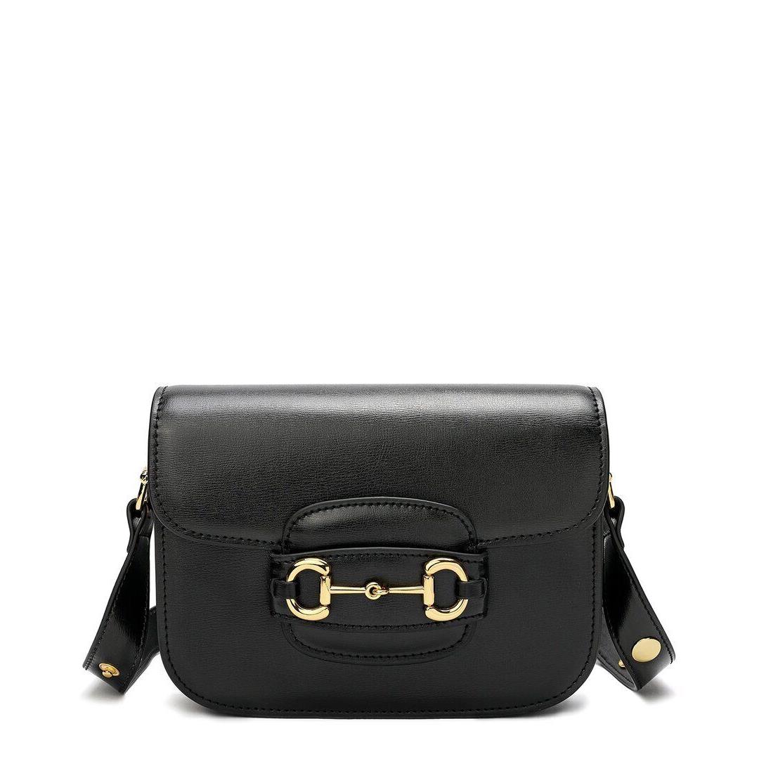 Tiffany Fred Paris Top-grain Leather Foldover Messenger Bag Women`s Black