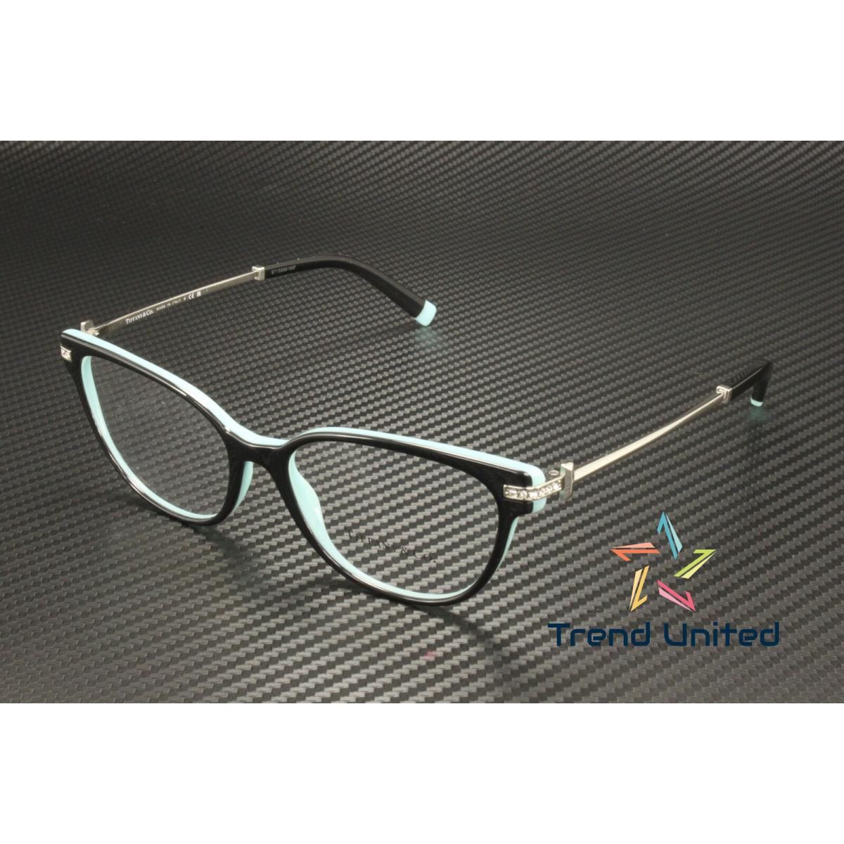 Tiffany TF2223B 8055 Black On Tiffany Blue Demo Lens 52 mm Women`s Eyeglasses