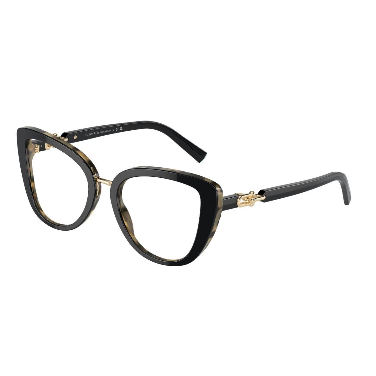 Tiffany TF2242 8256 Black On Yellow Havana Demo Lens 52 mm Women`s Eyeglasses