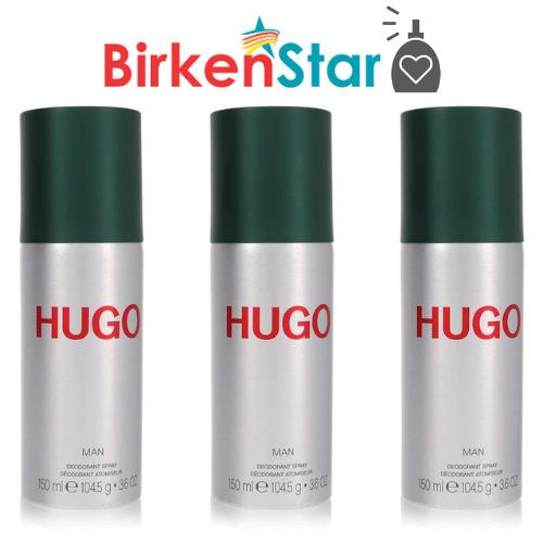 3 X Hugo Cologne By Hugo Boss For Men 5 oz Deodorant Spray