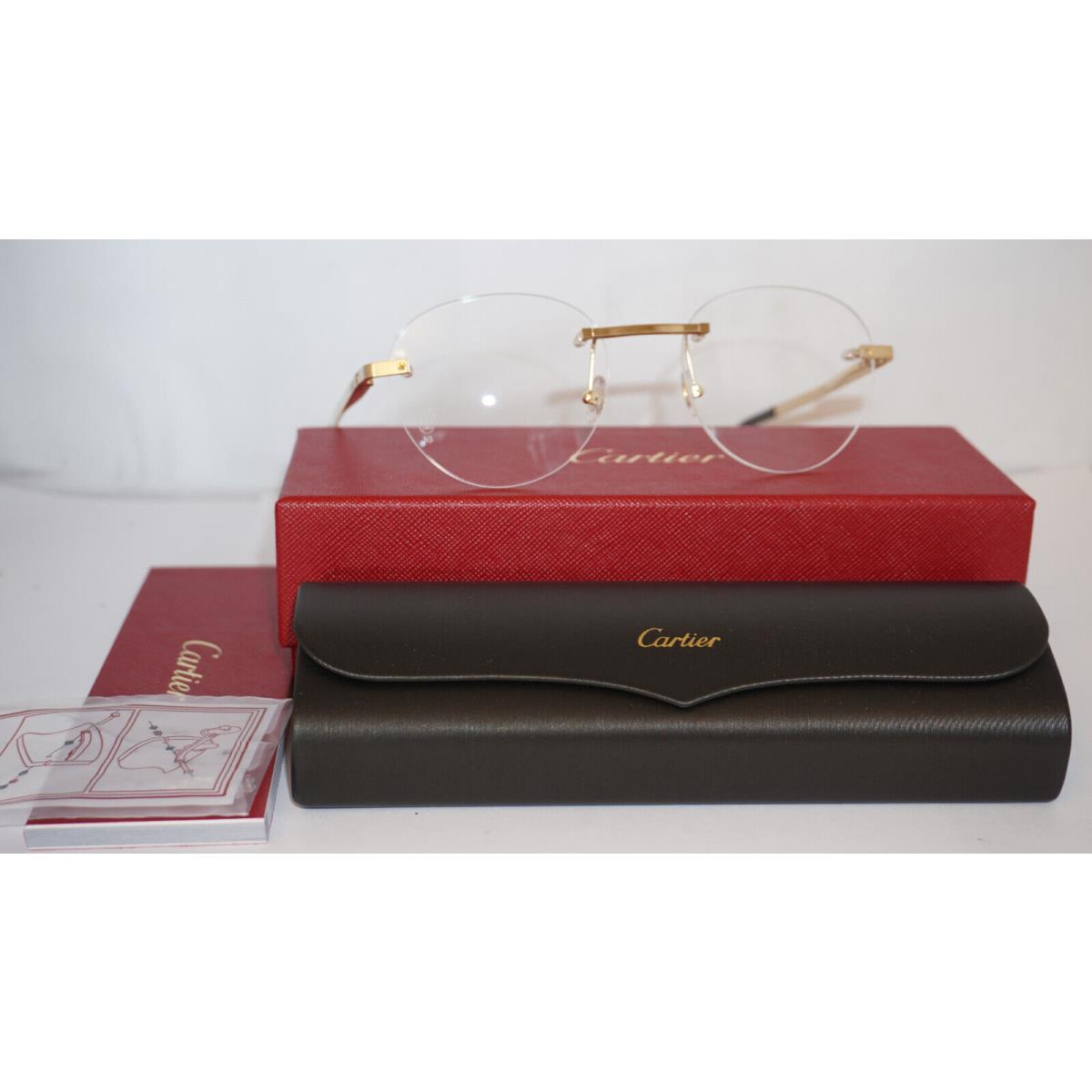 Cartier Eyeglasses Rimless Round Gold Rimless CT0109O-001 53 19 140