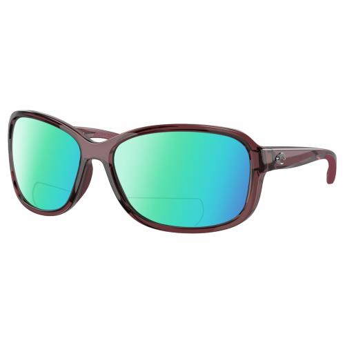 Costa Del Mar Seadrift Women`s Polarized Bifocal Sunglasses Purple Crystal 58 mm Green Mirror