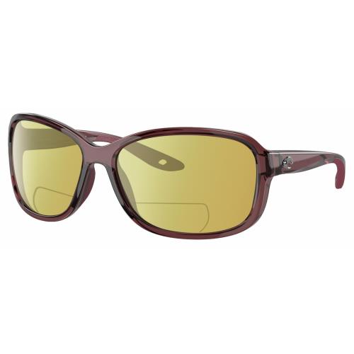 Costa Del Mar Seadrift Women`s Polarized Bifocal Sunglasses Purple Crystal 58 mm Yellow