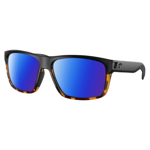 Costa Del Mar Slack Tide Unisex Polarized Sunglasses Black Tortoise Havana 60 mm Blue Mirror Polar