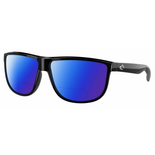 Costa Del Mar Rincondo Unisex Polarized Bifocal Reading Sunglasses in Black 61mm - Frame: Multicolor, Lens: Blue Mirror