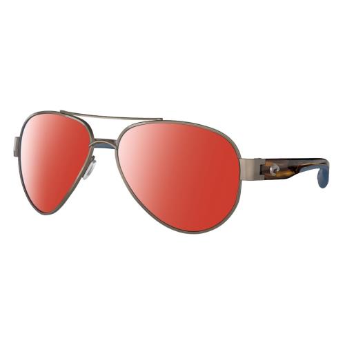 Costa Del Mar South Point Unisex Polarized Sunglass in Gold Pearl Tortoise 59 mm Red Mirror Polar