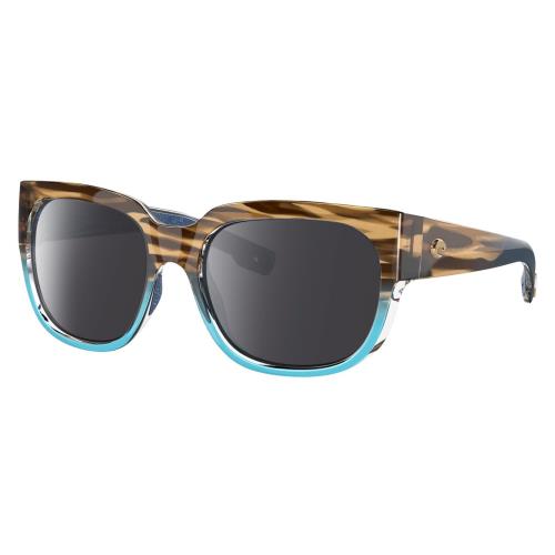 Costa Del Mar Waterwoman Cateye Polarized Sunglass Wahoo Brown Blue Crystal 55mm