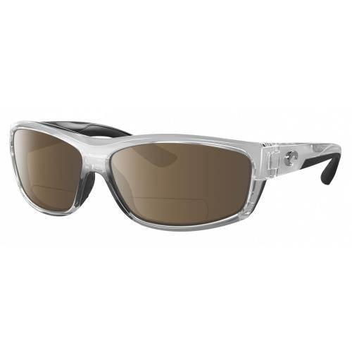 Costa Del Mar Salt Break Unisex Polarized Bifocal Sunglass in Silver Black 65 mm Brown