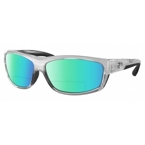 Costa Del Mar Salt Break Unisex Polarized Bifocal Sunglass in Silver Black 65 mm Green Mirror