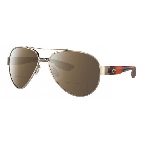 Costa Del Mar South Point Unisex Pilot Polarized Bifocal Sunglass Rose Gold 59mm Brown