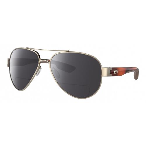 Costa Del Mar South Point Unisex Pilot Polarized Bifocal Sunglass Rose Gold 59mm Grey