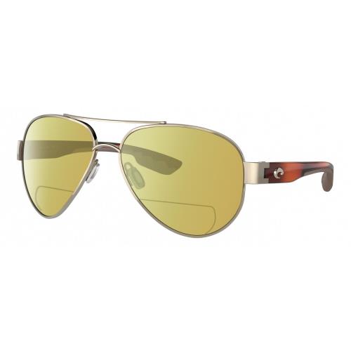 Costa Del Mar South Point Unisex Pilot Polarized Bifocal Sunglass Rose Gold 59mm Yellow